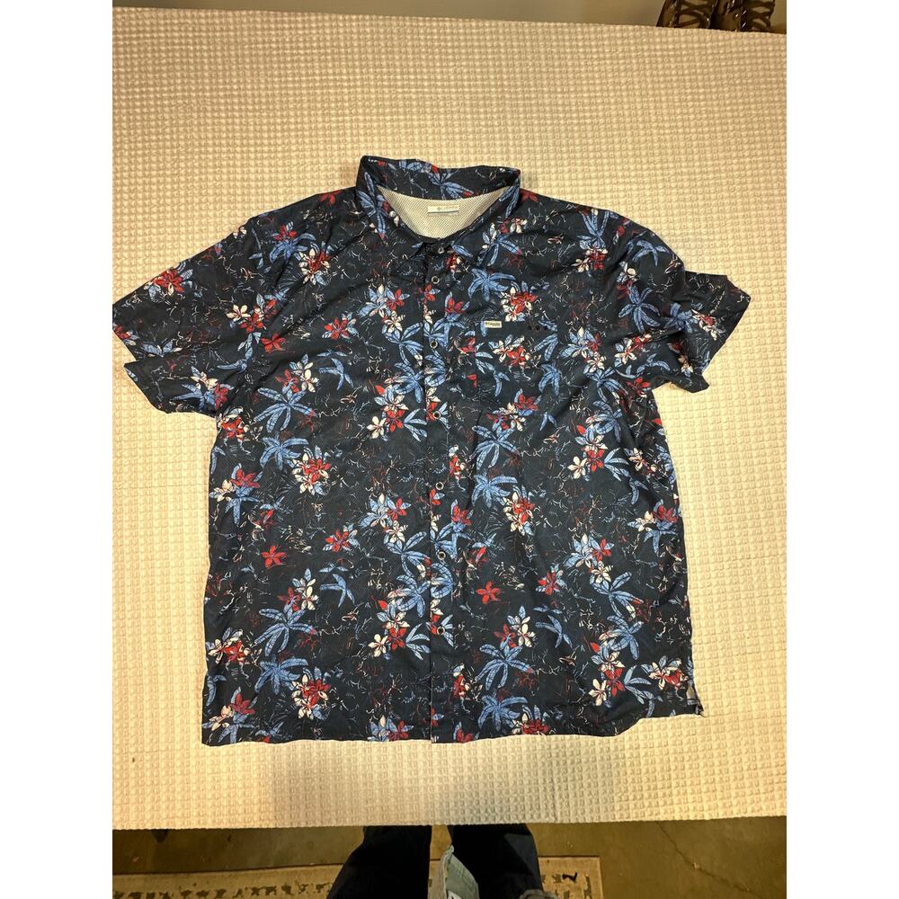 Columbia Floral Button Up Shirt XXL Tropical Outdoor Camp Aesthetic Vibe